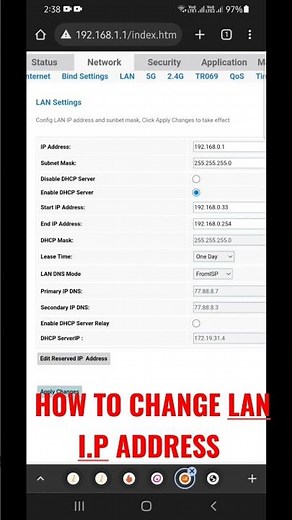 How to Change Syrotech Router Lan I.P Adress I CHANGE lan IP