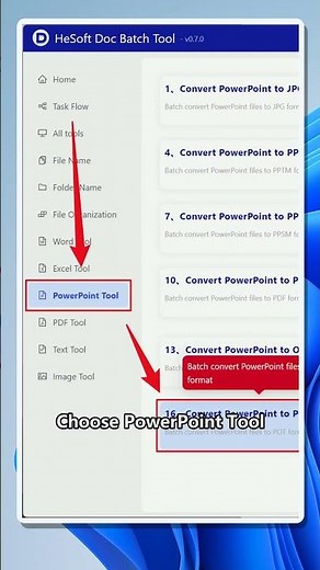 Batch convert PPTX slides to POT format on Windows