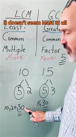 15K views · 79 reactions | The wording within LCM and GCF confuses many! Practice like this to make sure yours get it! Talk it through regularly. #maths #GCF #LCM | Superteacherguy | Facebook