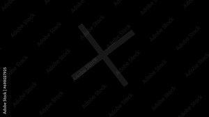 2D Animation - cross made from two rotating white lines