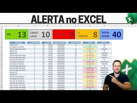 Planilha que Avisa Data de Vencimento com Status Coloridos no Excel