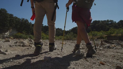 Two people hiking - Free Stock Video