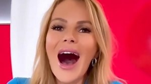 Amanda Holden rips a massive burp after trying to down a can of Sprite