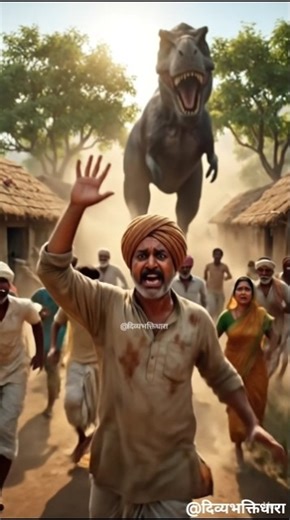 The villagers can't escape the dinosaur? #shorts #viral #bhakti #devotion