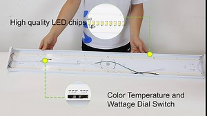 hykolity 4FT LED Wraparound Light with 3 Wattages/3 Lumens/3 CCT Selectable, 55W/65W/75W, 5500lm/6500lm/7500lm, 3000K/4000K/5000K 4 Foot LED Wrap Light Fixture, Flush Mount Office Ceiling Light, ETL