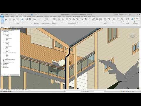 Revit Architecture 2 level house gutters and downspouts