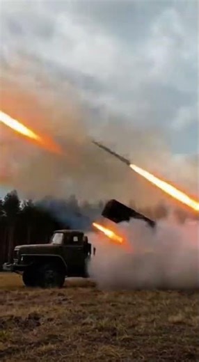 UNLEASHING HELL: BM-21 Grad Rocket Barrage! 🚀💥 #military #shorts #fyp