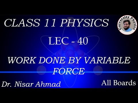 Work done by variable force | 11th class Physics