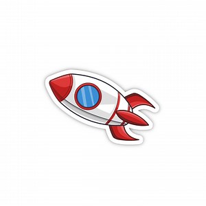 Spaceship Sticker | Cute Cartoon Outer Space Rocket Ship | Gifts for Boys, Girls, Solar System Lovers | Kids Tablets, Computers, Phones - Etsy