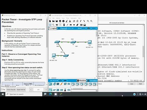 5.1.9 Packet Tracer - Investigate STP Loop Prevention