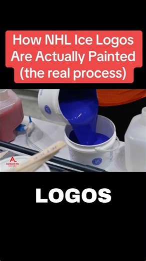 How NHL Ice Logos Are Actually Painted (the real process) #hockey #nhl #ubsarena #nyislanders
