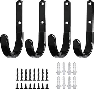 Gun Rack for Wall 45° Adjustable Gun Wall Mount 50lbs Rated Firearm Storage Gun Holder Scratchproof PVC Coating Indoor Gun Racks Easily Installed on Door, Desk, Shelf, Vehicle, 4 Pcs Rifle Wall Mount.