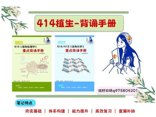 26农学考研414植物生理学与生物化学考研背诵手册