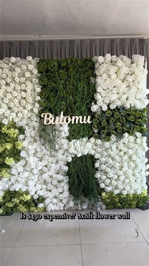 White rose & greenery flower wall 🤍🌿✨