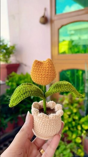 "Crochet Pot Cover in 30 Seconds! 🧶✨ #DIYDecor"