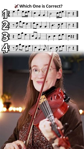 97K views · 625 reactions |  Which one is correct? Listen closely and guess the right notes on the violin!  A fun ear training challenge for beginners - can you spot the difference? Drop your guess in the comments ⬇️ #Violin #ViolinPractice #Fiddle #Tutorial #JuliasViolinAcademy #MusicLearning #LearningViolin #Violinspiration #ViolinInspiration #FYP | Julia's Violin Academy | Facebook