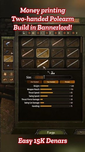 This Two-handed polearm will make you rich in Bannerlord! 💰💰🤑🤑$$$ #bannerlord #gaming
