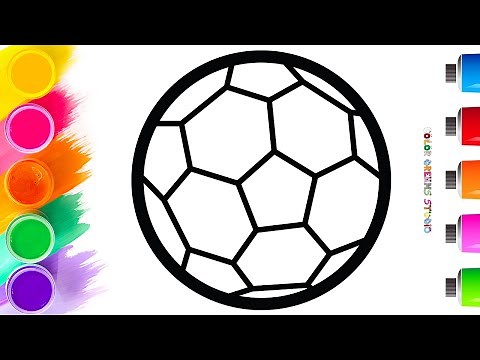 Drawing, Painting and Coloring a Colorful Soccer Ball ⚽ | Easy Step By Step Tutorial