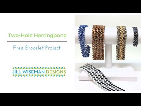 Two-Hole Herringbone Bracelet - FREE project!