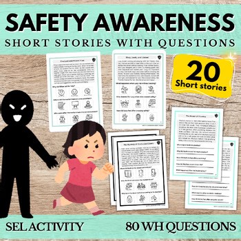 Safety Awareness Short Stories W/ Comprehension Worksheet Autism Safe vs Unsafe