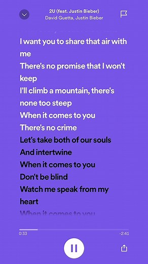 Speed Up Version of 2U by Justin Bieber ft. David Guetta