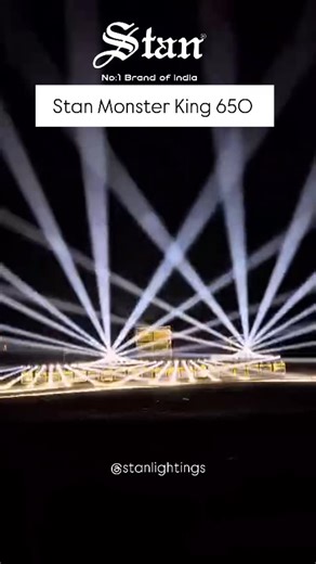 Stan lightings on Instagram: "Monster King 650 in action — powerful beams cutting through the night! ⚡ Order now 📞 | Follow @stanlightings for more. #stanlighting #dj #viral #stagelighting #trending"