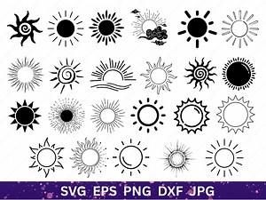 Sun Svg Bundle, Sun Svg Cut File, Sunrise Svg Bundle, Sunrise Clipart, Sun Silhouette, Sun Cut File for Cricut Svg, Digital Download - Etsy