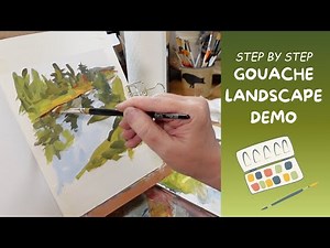 Watch Me Paint a River Scene with Gouache Step by Step!