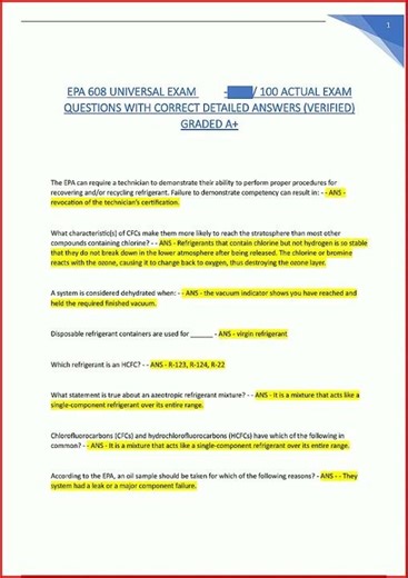 Epa 608 Universal Exam 100 Actual Exam Questions With Correc video