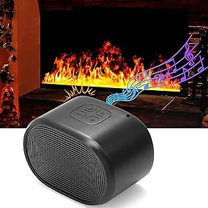 Fireplace Crackling Sound Maker for Electric Fireplace, Rechargeable Realistic Fireplace Sound Box, Fire Crackler Sound System for Gas Fireplace, Winter Sleep White Noise Machine, Black