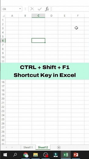 CTRL + Shift + F1 Shortcut Key in Excel