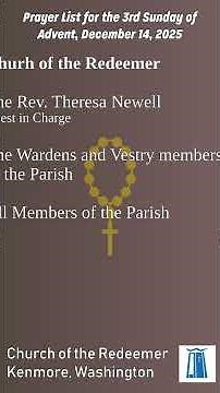 Prayers for the 3rd Sunday of Advent, December 14, 2025