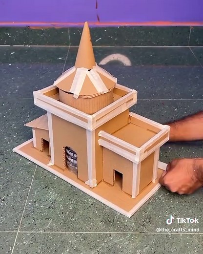 Miniature Bottle House Craft Using Cardboard