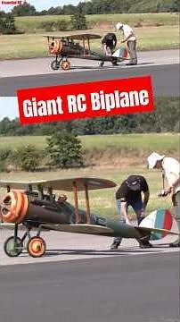 Giant RC Biplane takes to the Sky !
