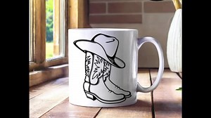 Cowboy Boots SVG & Hat PNG | Hand Drawn Western Vector Sketch | Vintage Cowgirl Clipart | Laser Engraving File for Glowforge Cricut - Etsy