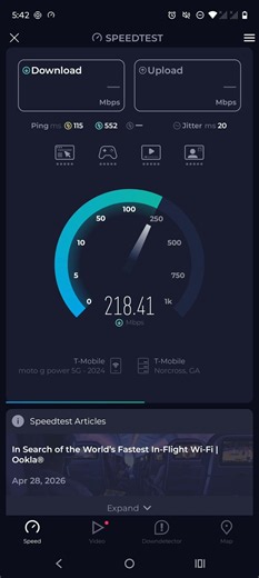 T-Mobile home Internet speed test