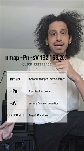 nmap -Pn -sV 192.168.20.1 #linux #nmap #programming #networking #bash #scripting #c0nsumption