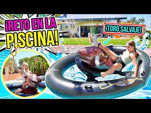 ¡RETO EN LA PISCINA! 💦 DIVERSIÓN en FAMILIA con COLCHONETA HINCHABLE 😄
