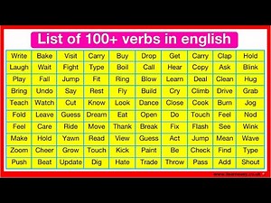 Verbs list in English 🤔 | Learn 100+ verbs | Improve your vocabulary | Parts of speech