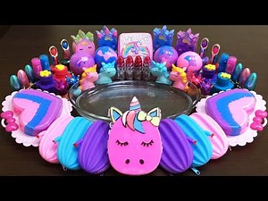 Unicorn Slime | Mixing Makeup and Glitter into Clear Slime ASMR! Satisfying Videos #563