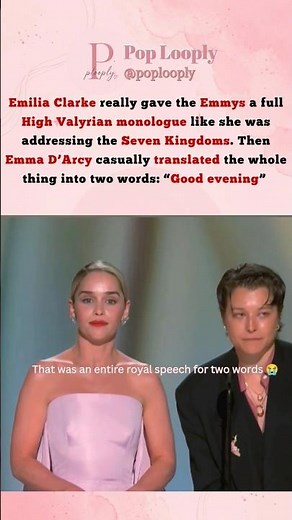 Emilia Clarke Brings High Valyrian to the Emmys #emmys #popular