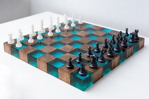 Luxury Chess Set, Custom Chessboard, Handcrafted Chessboard, Resin and Wood Chess Set, Personalized Chessboard - Etsy UK