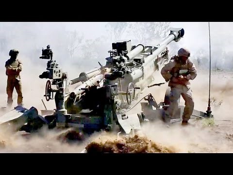 U.S. Marines & Australian Artillery - M777A2 Howitzer, CH-53E Helicopter