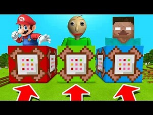 Minecraft PE : DO NOT CHOOSE THE WRONG COMMAND BLOCK! (Mario, Baldi's Basics & Herobrine)