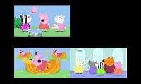 Mix of 4 videos from youtube : Peppa Pig Sparta Remix Quadparison
