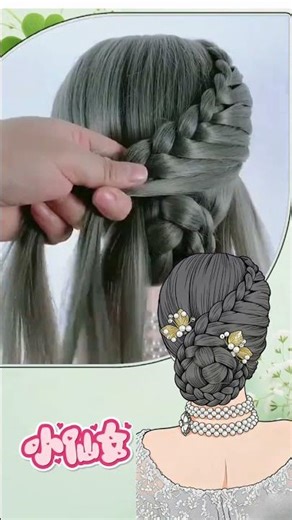 # #A simple updo looks so beautiful#Braiding is simple and easy to learn##Hairstyles are t