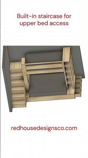 Twin Over Full Bunk Bed with Stairs & Storage | Design #237