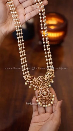 Sullie Jewels on Instagram: "Pearl Haram / Long Chain with Chandbali design Product code : 715 ₹1999 🧿 How to Shop from Sullie Jewels : 1. Shop on our website – just search using the product code OR 2. Message us directly on Instagram OR 3. Text us on WhatsApp: +91 80958 04241 #haram #design #pearl #fashion #jewellery"