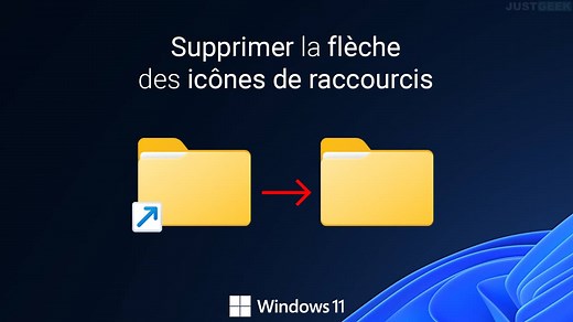 Supprimer la flèche sur les icônes de raccourcis dans Windows 11