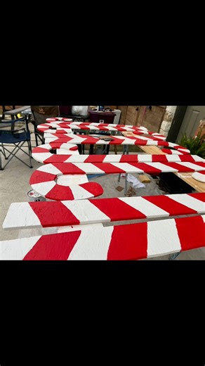 Candy cane mailboxes of Plum Creek! Still taking preorders! Email me at krystalpaints@icloud.com #mailboxcandycanes #christmasdecor @artbykrystalpiland | Krystal M Piland | Facebook